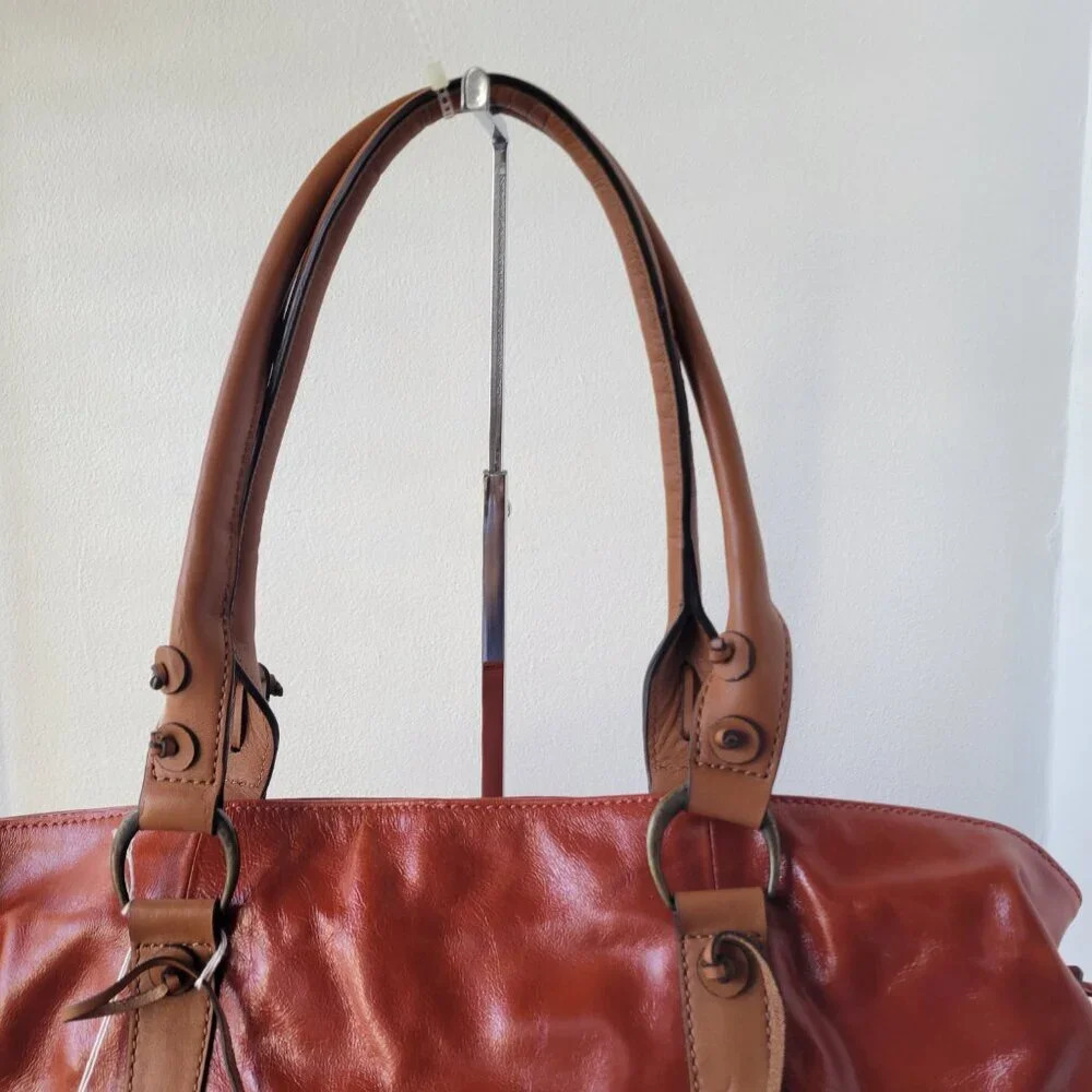 CLEARANCE - HYPE Genuine Leather Large Brown Glazed Tassel Shoulder Bag - NWT - Picture 4 of 16